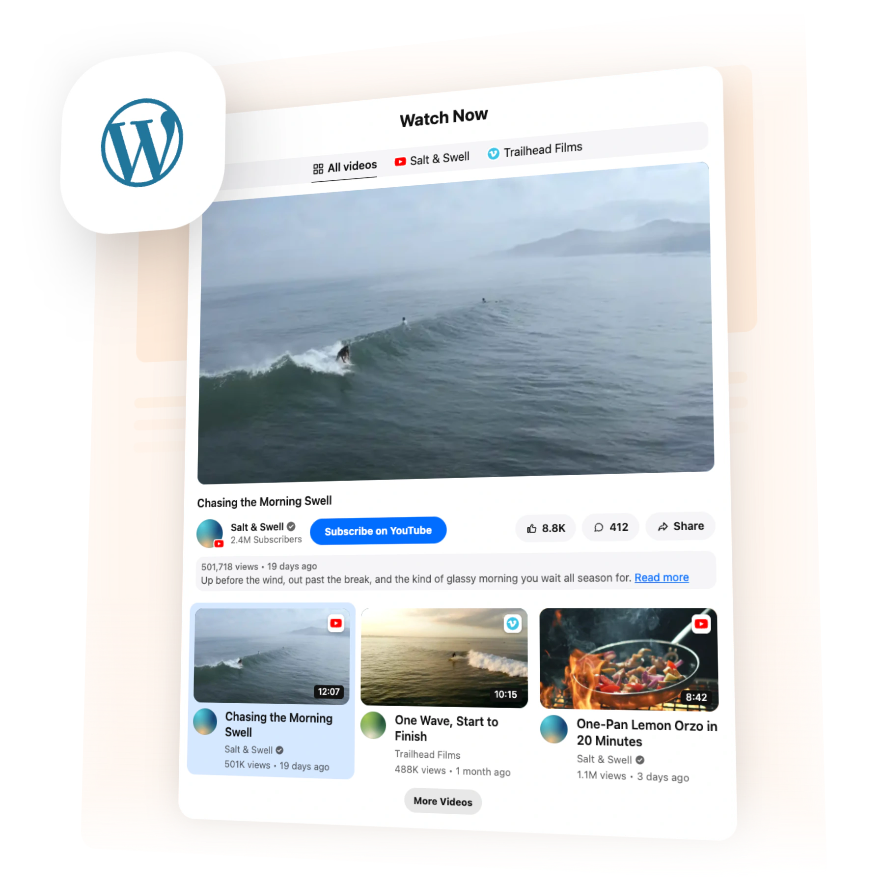 Platform page — the gallery on a wordpress site, its mark on a tile