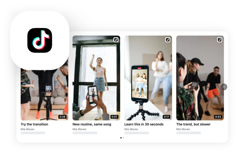 TikTok channel — vertical videos from an account