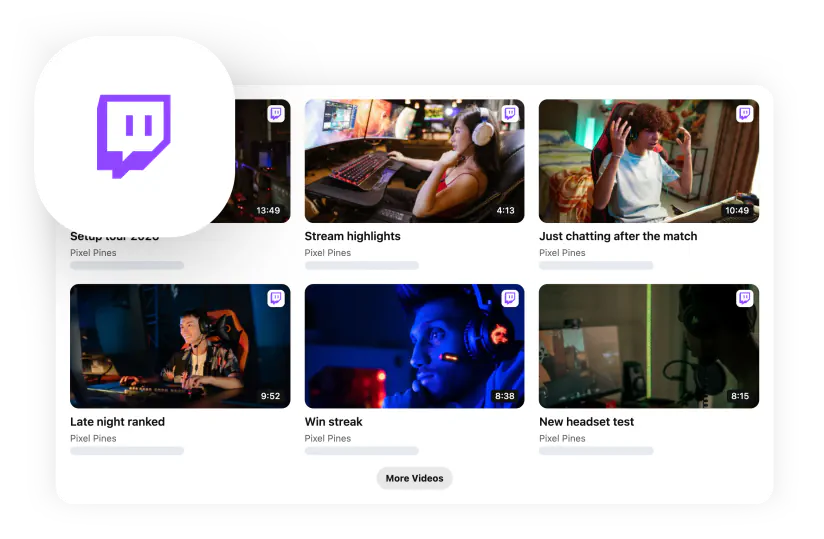 Twitch category — videos from a category in a grid