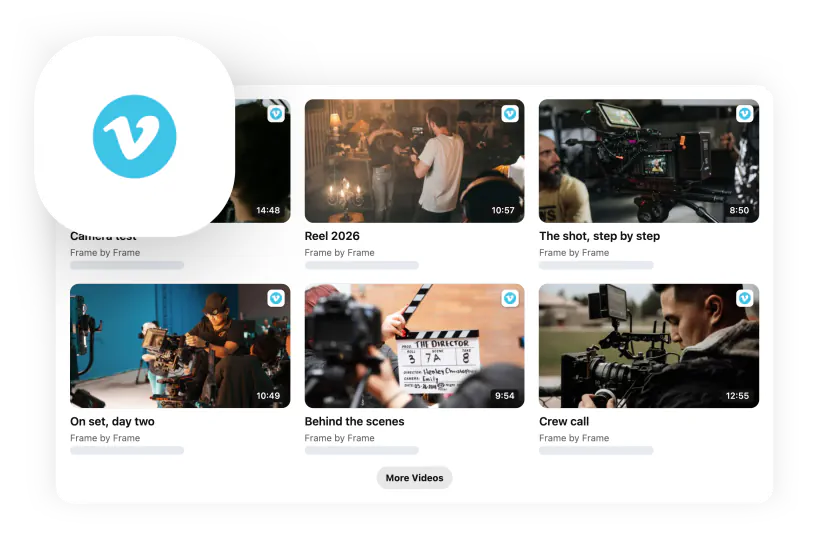 Vimeo showcase — a whole showcase in a grid