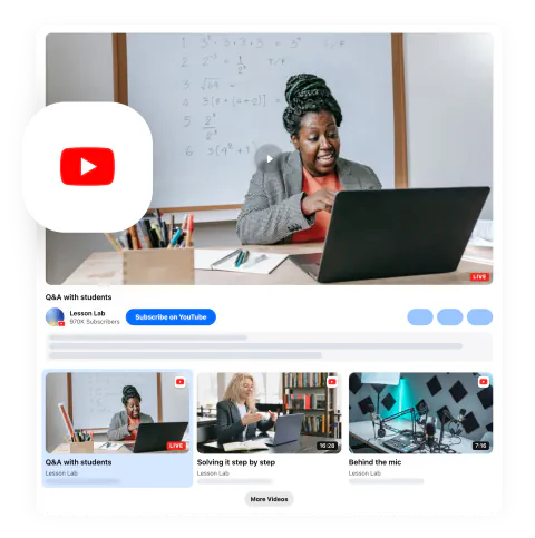 YouTube Live — the broadcast in the player