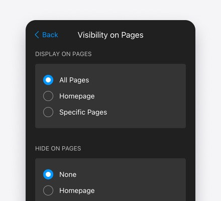 Page & device targeting