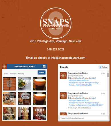 Snaps American Bistro Instagram