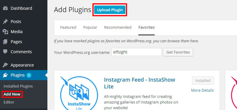 Add a new plugin to WordPress