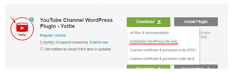 Download the installable WordPress file only