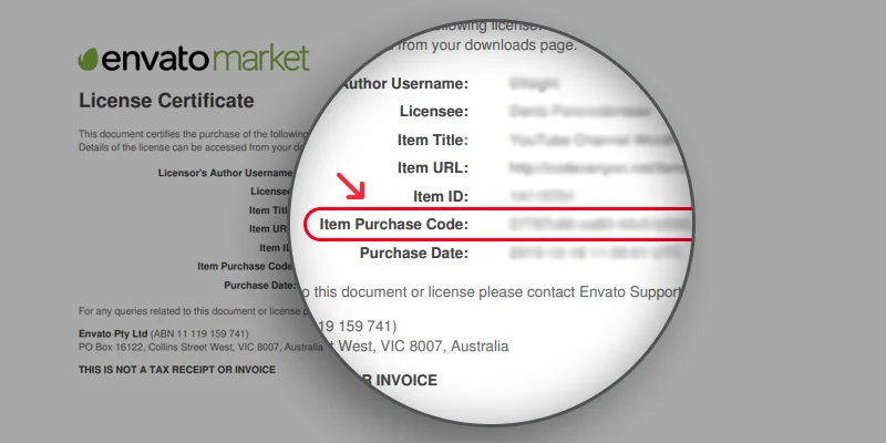Where to Find Your Envato Purchase Code