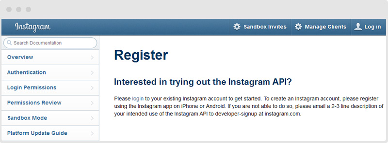  - how to register for the instagram api