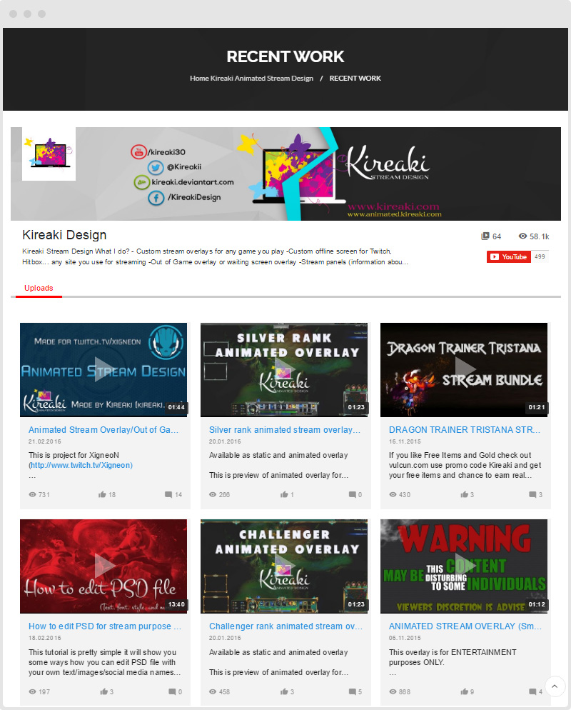 Stream Design YouTube Gallery