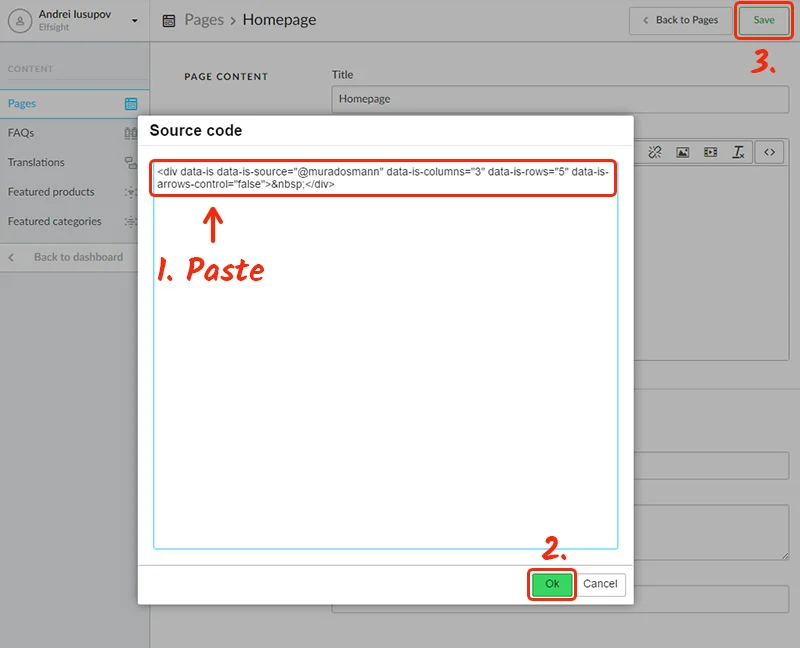 Instagram Feed Lightspeed Paste Code