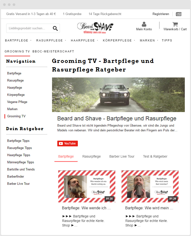 Shopify Beard YouTube Gallery