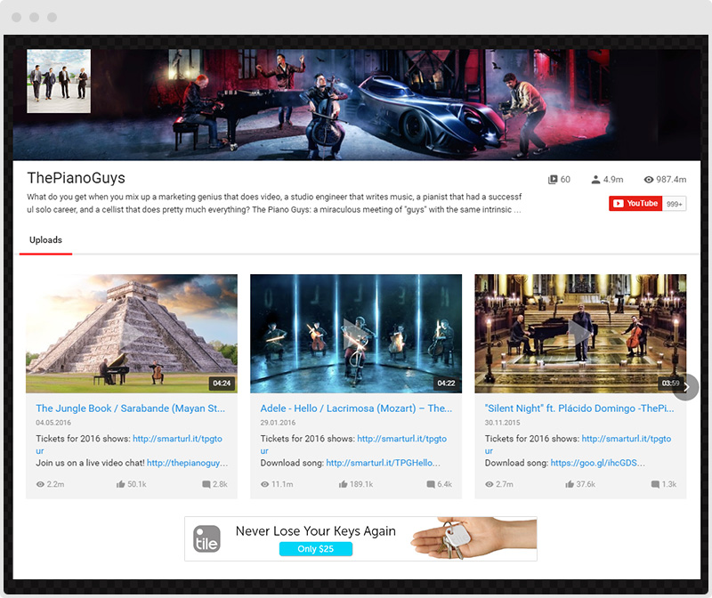 YouTube Plugin AdSense Gallery Example 