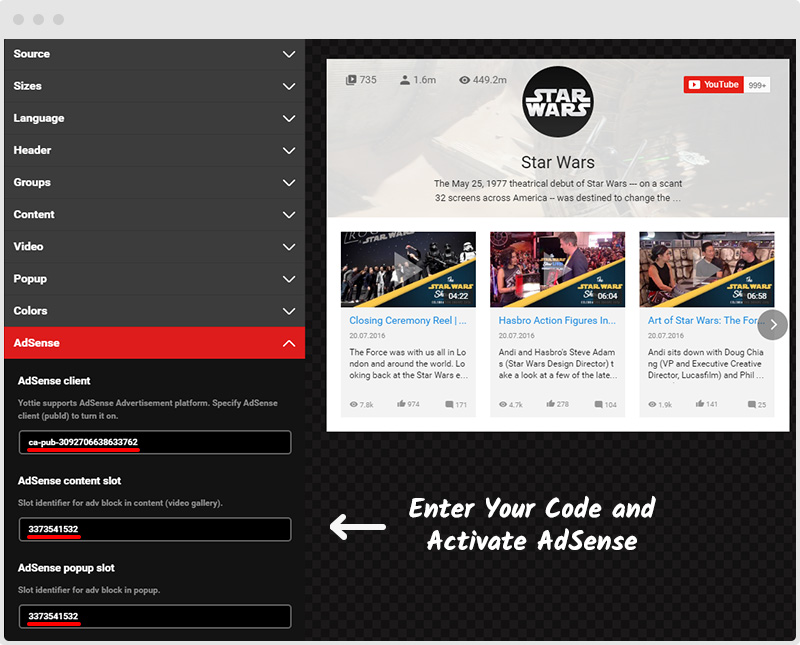 YouTube Plugin AdSense Setup