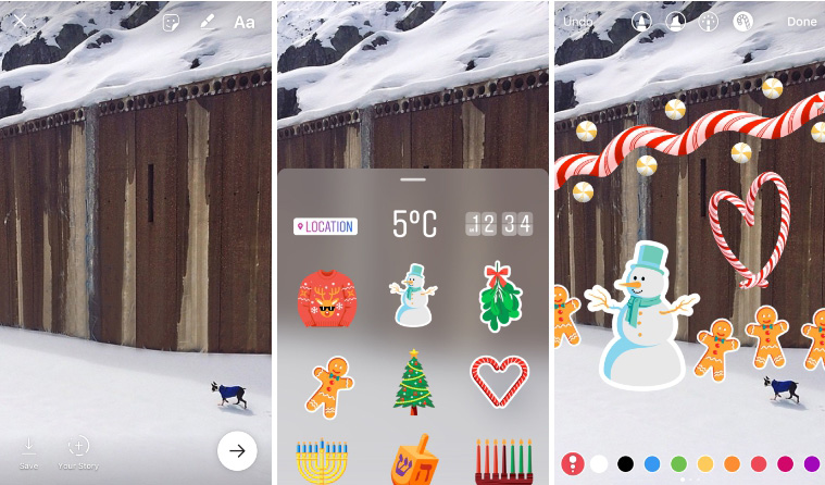 Holiday Instagram stickers