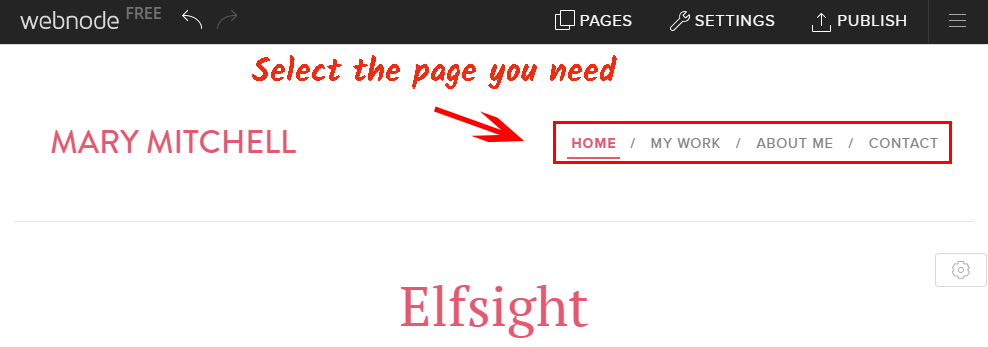 Select the page to place the plugin to