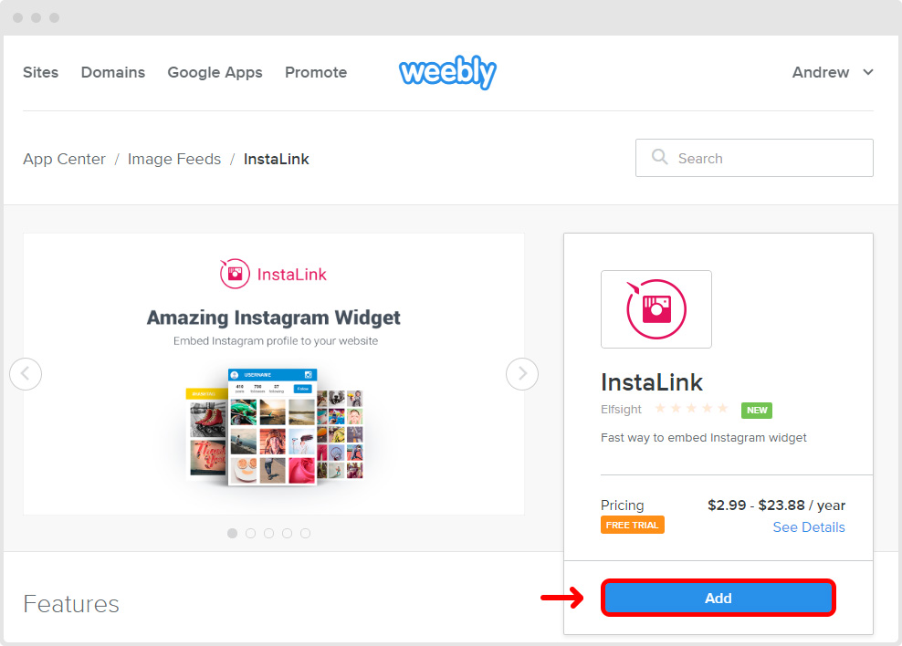 Add Instagram Widget to Weebly