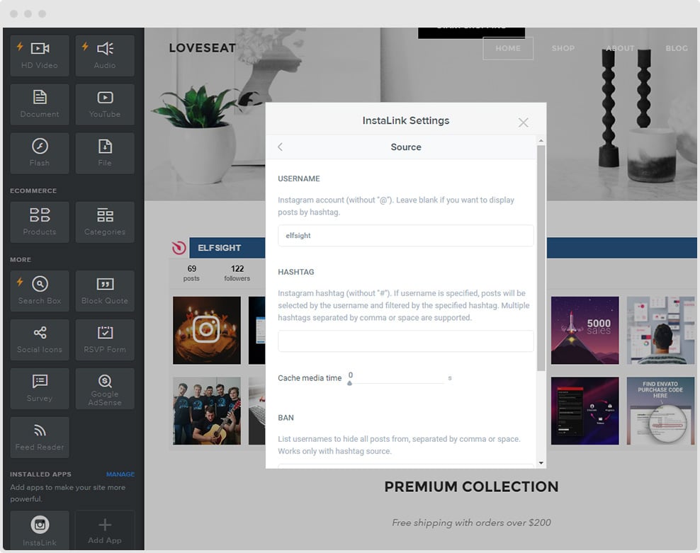 Customize Instagram Widget Weebly