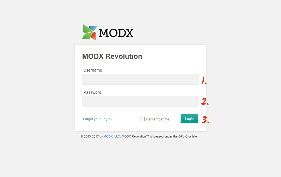 Go to ModX admin panel