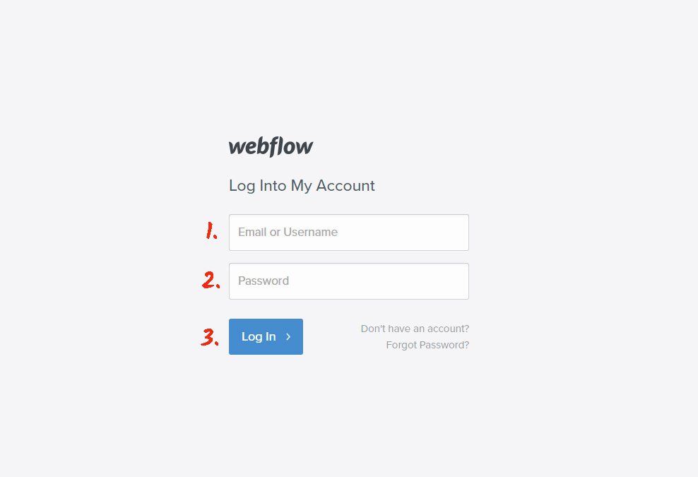 Login to your WebFlow profile