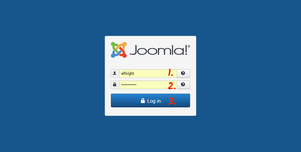 Authorize in Joomla panel