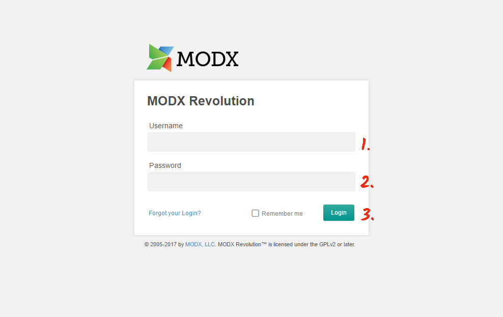 Enter to ModX panel