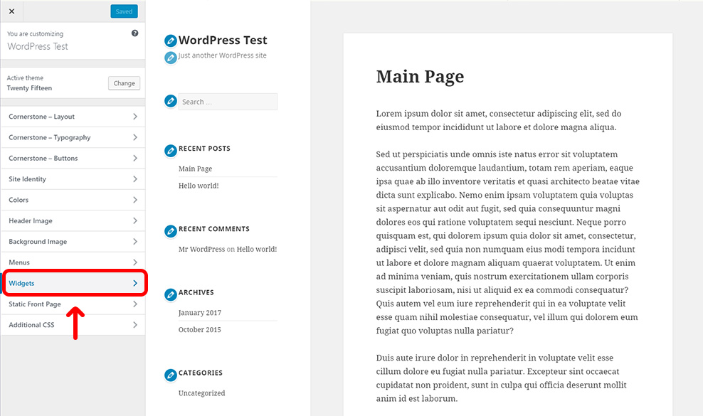 Press Widgets Section