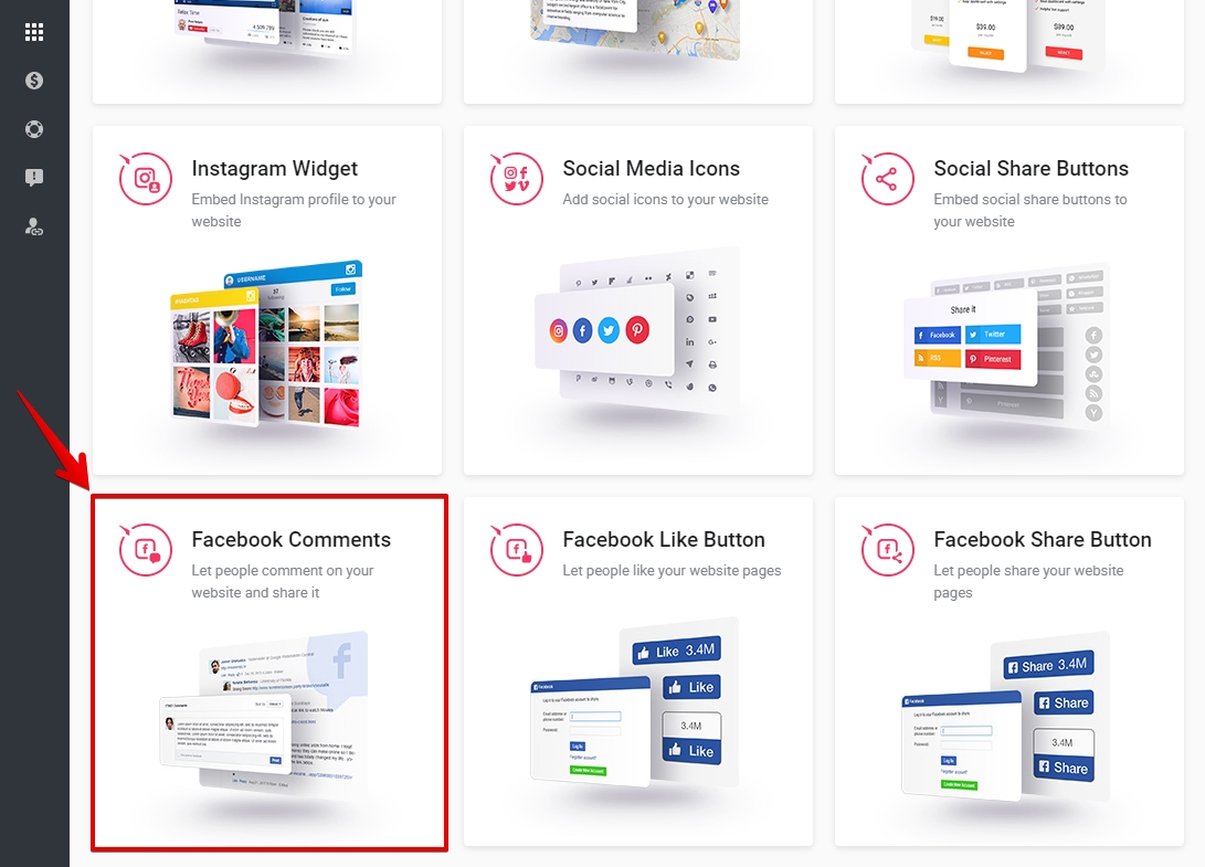 Select Facebook Share Button module