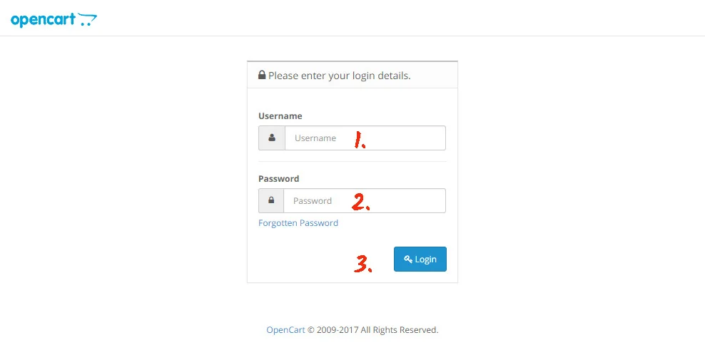 go to opencart admin panel