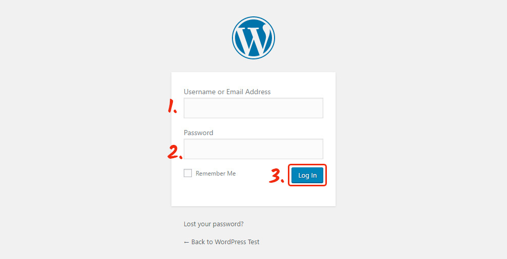 log into WordPress panel