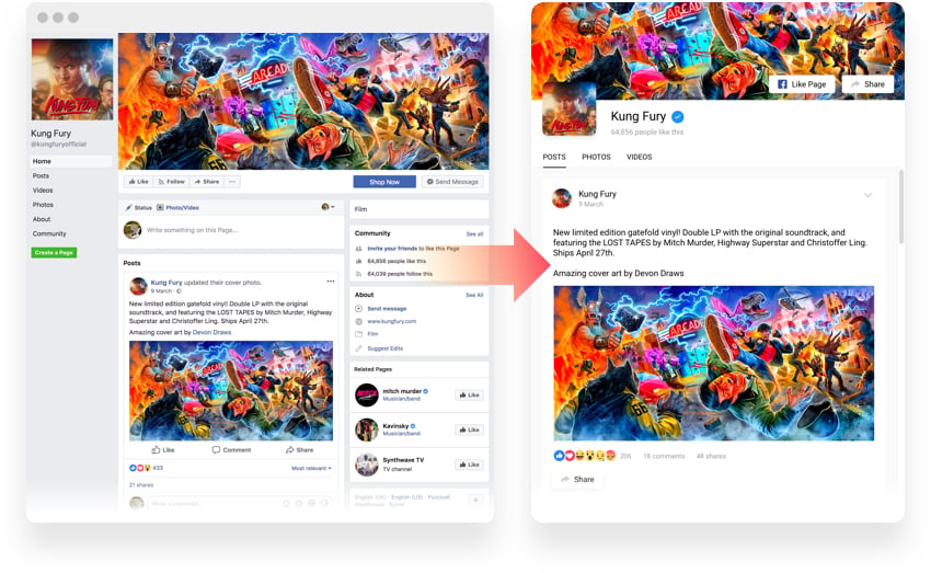 Facebook page feed widget