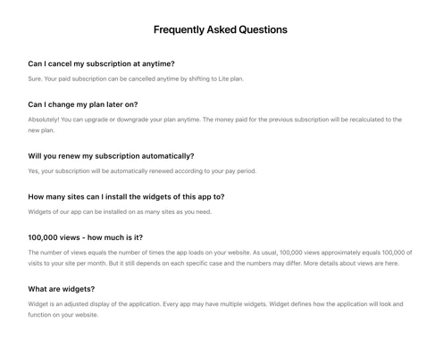 Website FAQ layouts and templates — Features (25+ custom settings)