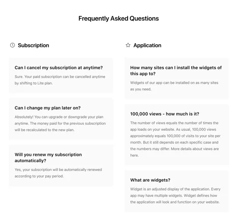 Multicolumn FAQ layout