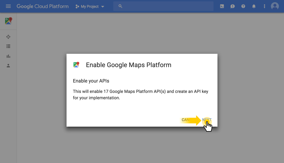 Setting Up A Google Maps API Key   5 Enable Apis 