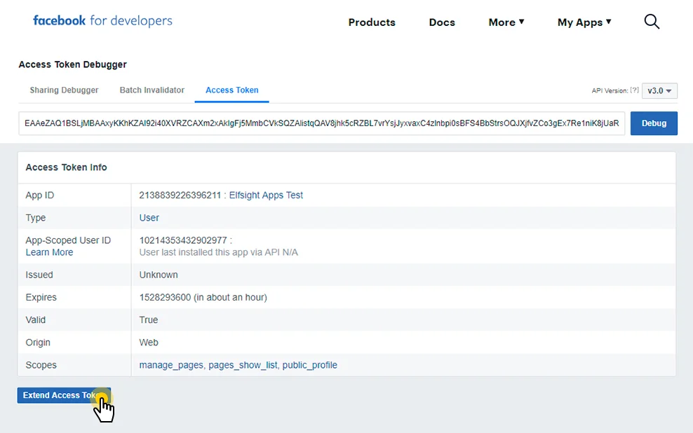 Extend Facebook Access Token