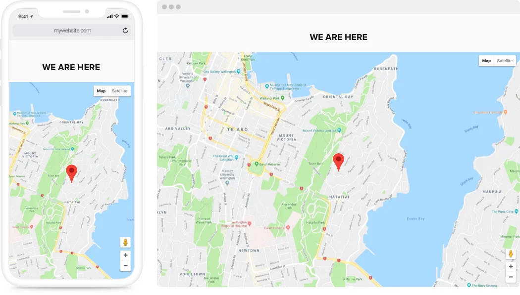 Responsive Google Maps widget