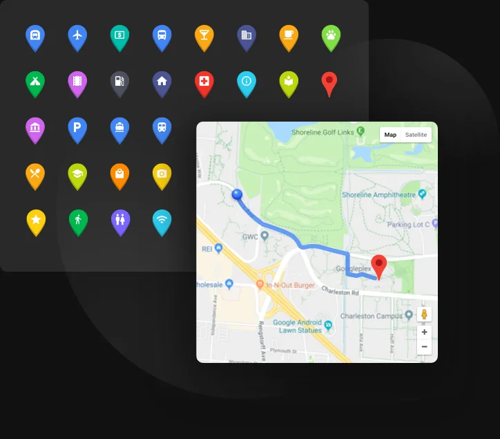 Google Maps widget for website. Free, advanced and easy-to-use.