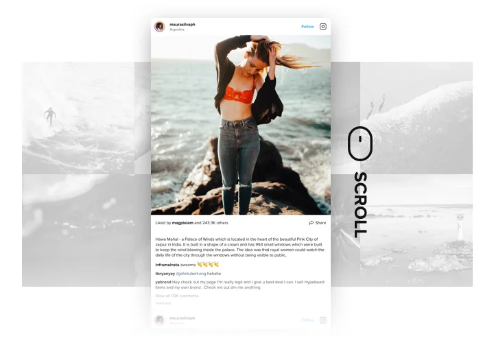 Instagram follow widget muse