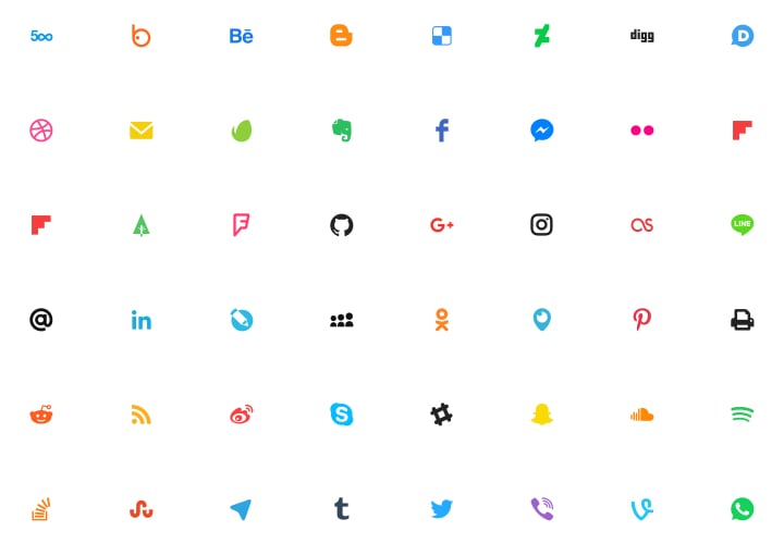 Social Media Icons widget for Jimdo