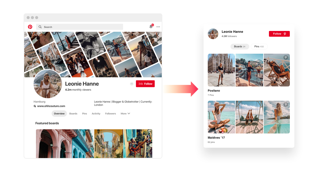 Pinterest Feed widget builder — Features (25+ custom settings)