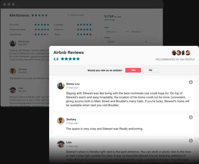 Widgets for Airbnb Reviews – WordPress plugin