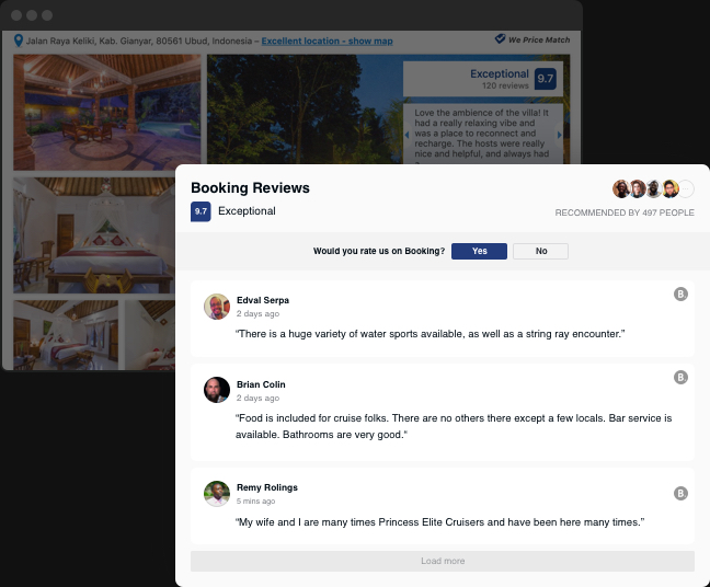 Show what your guests say on your website