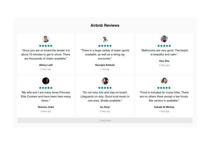 Widgets for Airbnb Reviews – WordPress plugin