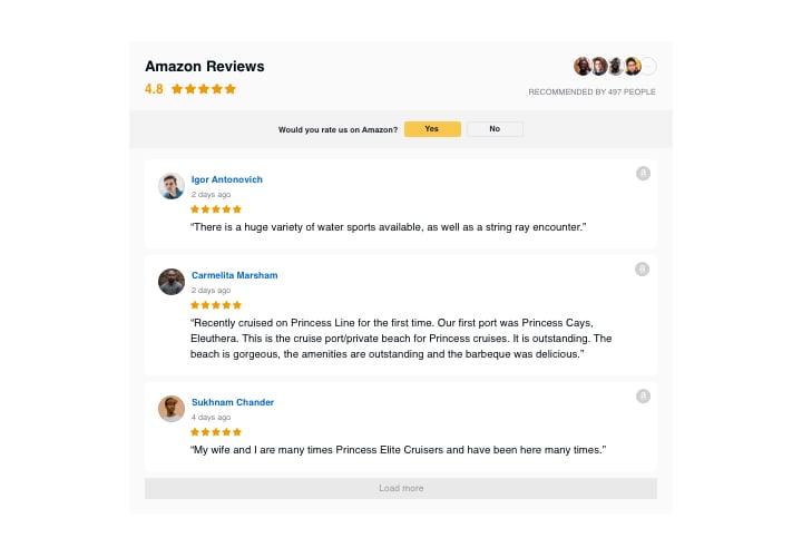 Amazon Reviews app for Weebly