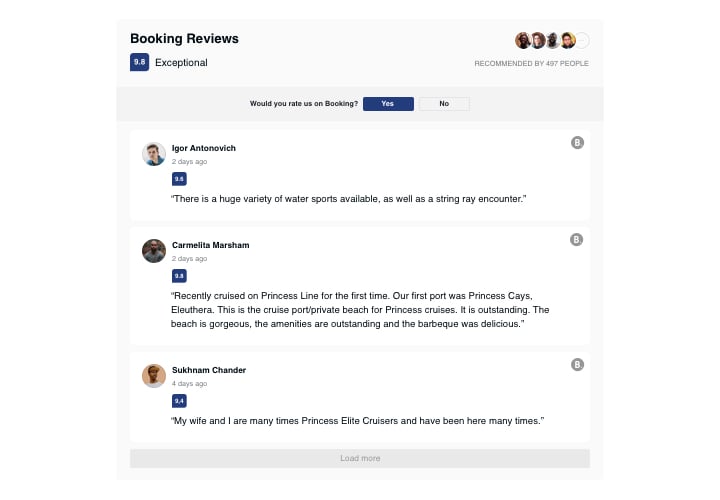 jQuery Booking.com Reviews