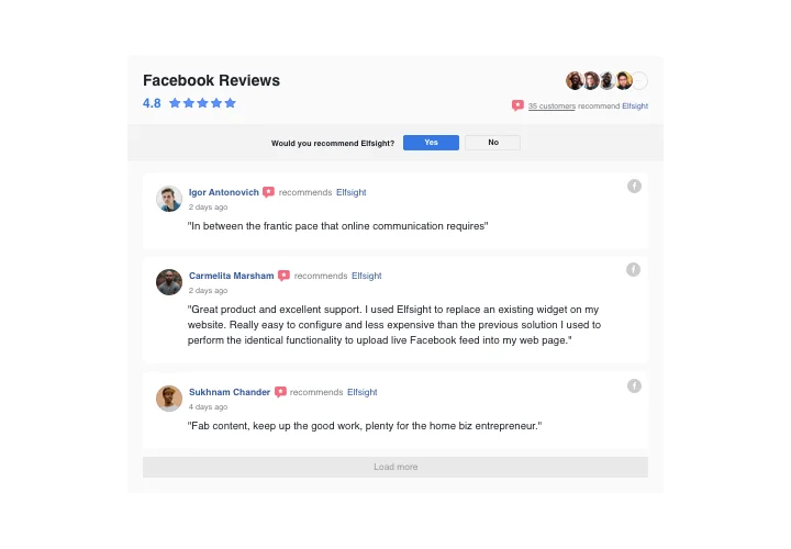 WordPress Facebook Reviews plugin