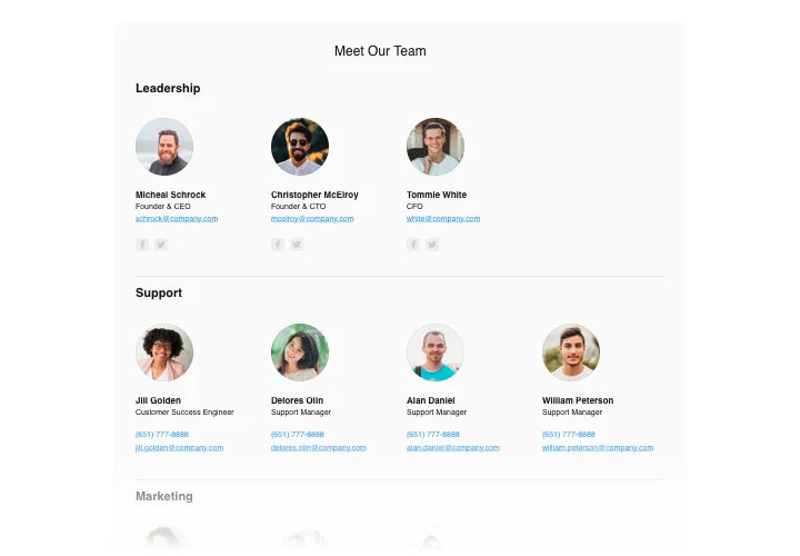 Shopify Team Showcase app