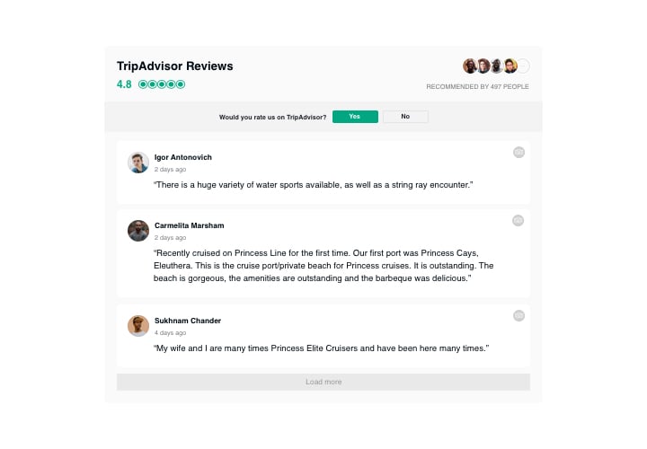Jumpseller Reviews app for Tripadvisor