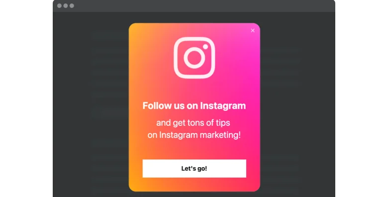 Instagram Popup widget template