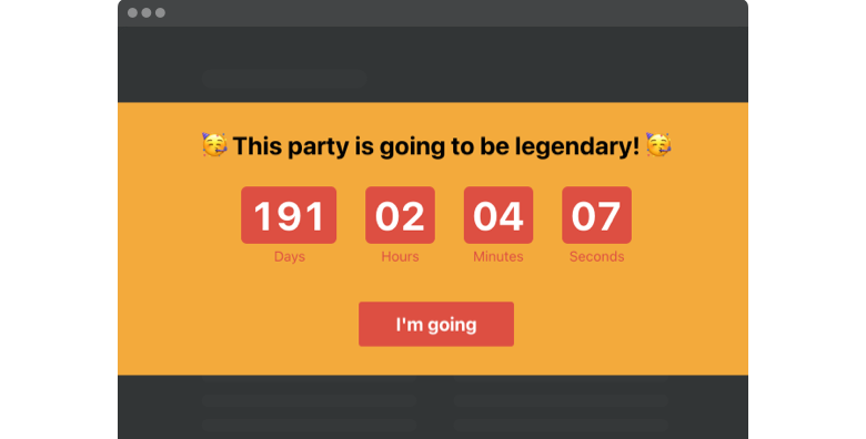 Party Countdown Timer widget template