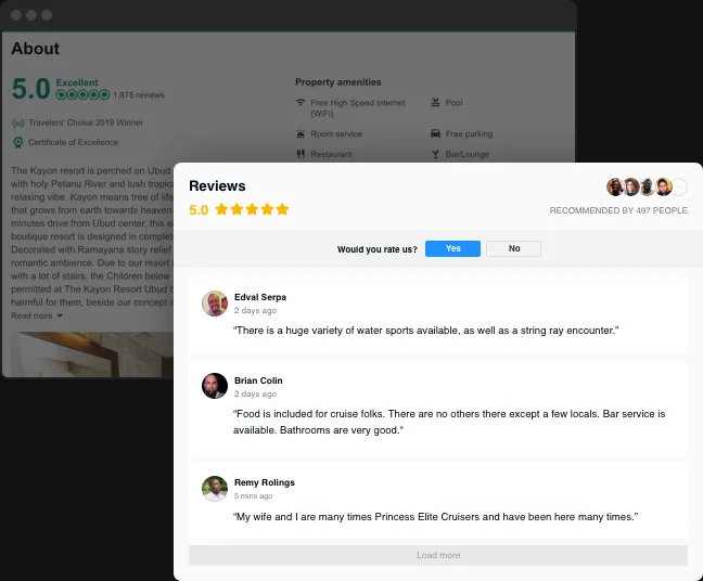 Your Tripadvisor reviews on your website