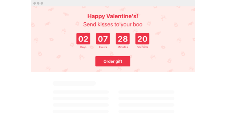 Valentine's Day Countdown Clock widget